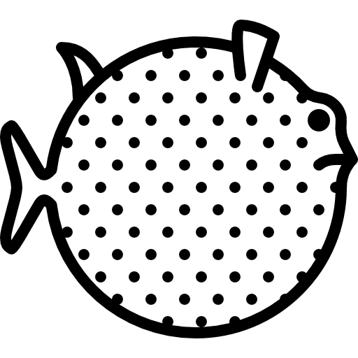 Globe fish animal wild dangerous icon