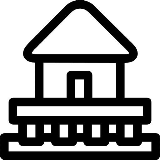 Beach house structure housing facade icon