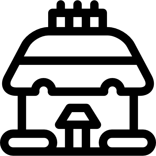 Cottage buildings facade building icon