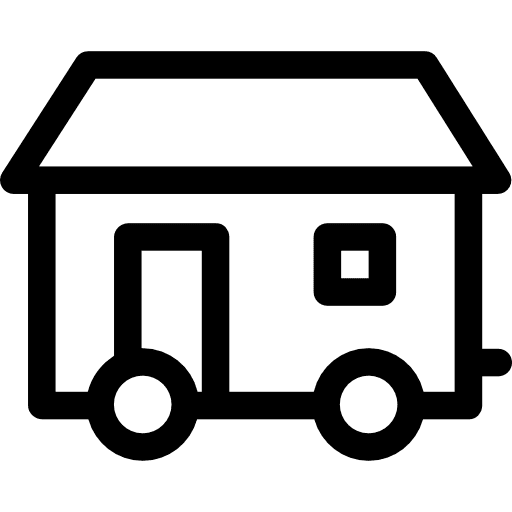Mobile home house transportation wheels icon