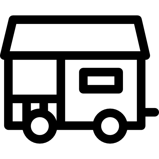 Mobile home windows wheels buildings icon