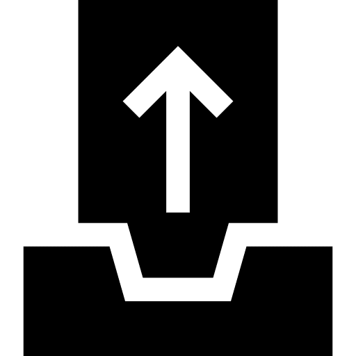 Outbox up arrow multimedia option uploading icon