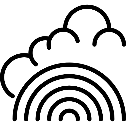 Rainbow curve lines signs weather icon