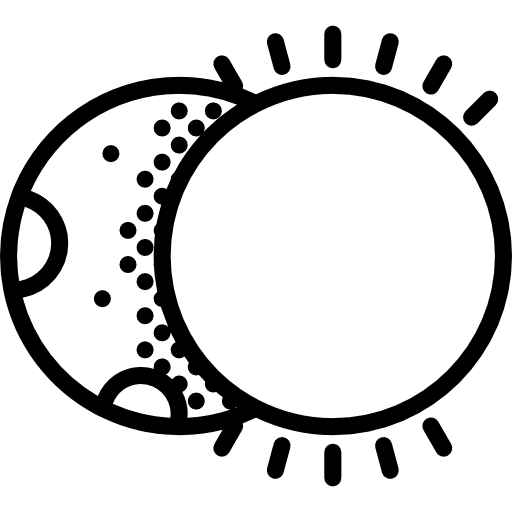 Moon eclipses space covering icon
