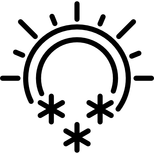 Snowy shapes snow sun icon