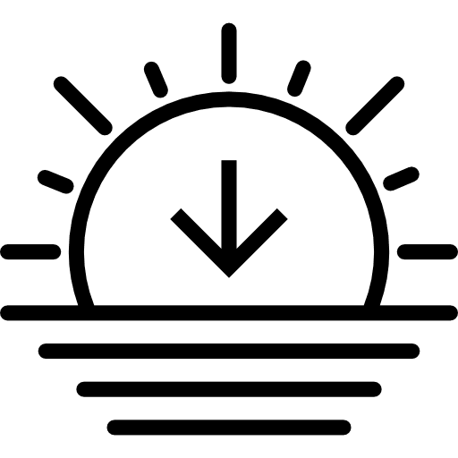 Sunset sea nature weather icon
