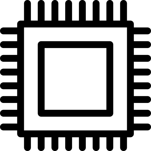Microchip computing technological electronics icon