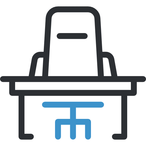 Desk furniture check in desk table icon