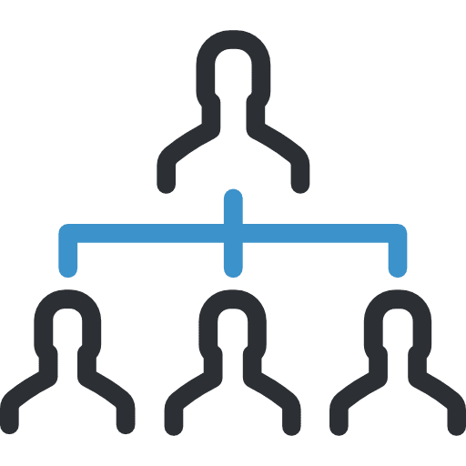Networking group business hierarchical structure icon