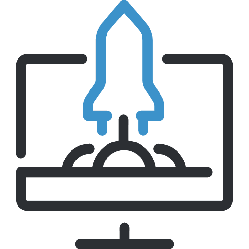 Startup seo and web computer screen icon