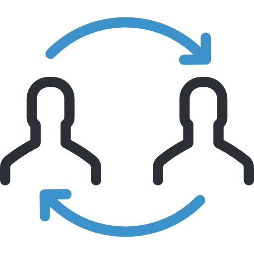 Transfer user transfer networking icon