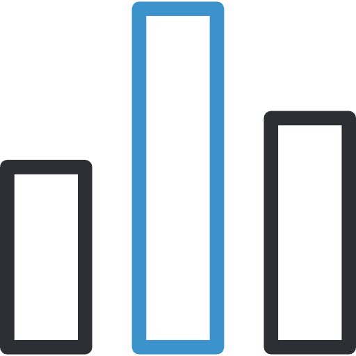 Bar chart business and finance statistics graph icon