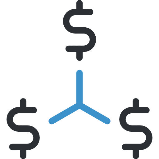 Dollar symbol networking business and finance connection icon