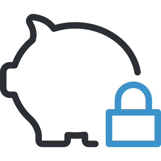 Piggy bank savings business and finance save icon