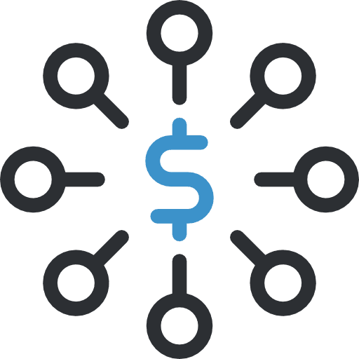 Dollar symbol dollar symbol connect scheme icon