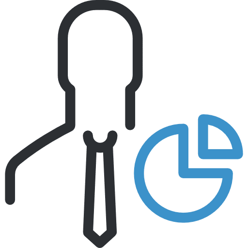 User people pie chart social icon