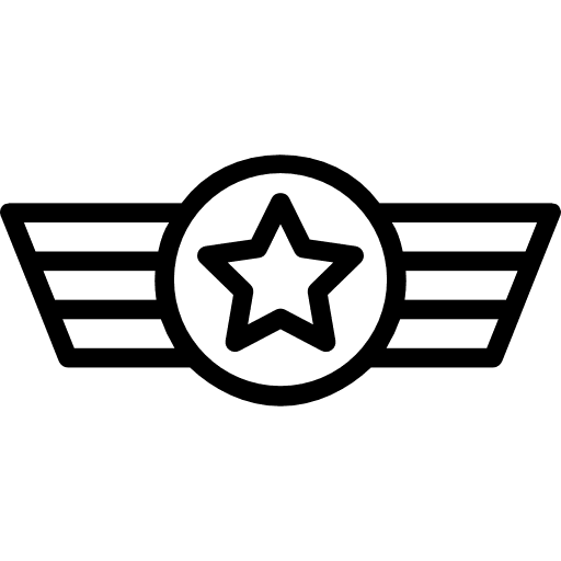 Badge military rank shapes and symbols icon