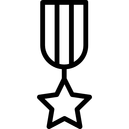 Medal sports and competition champion shapes and symbols icon