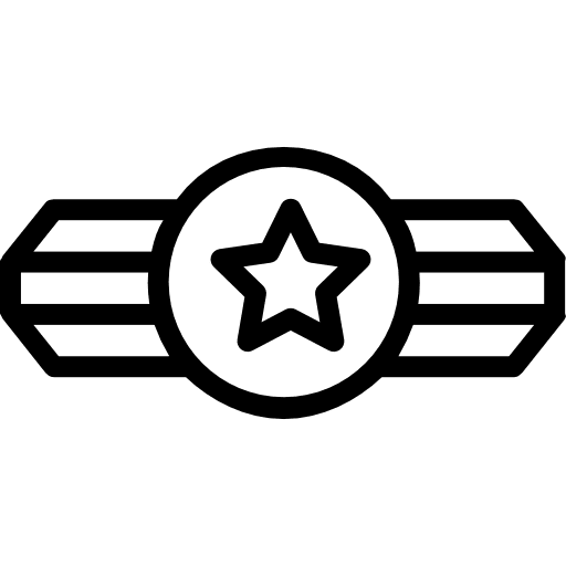 Badge shapes and symbols rank badge icon