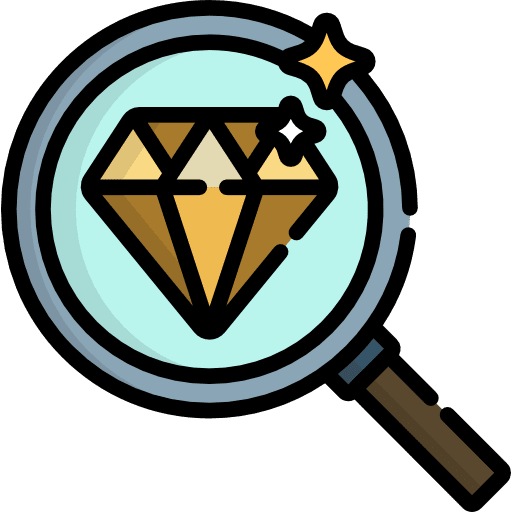 Diamond fashion loupe diamond icon