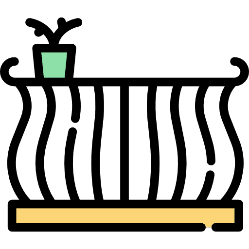 Facade protection door buildings icon