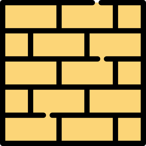 Mansory wall firewall bricks icon