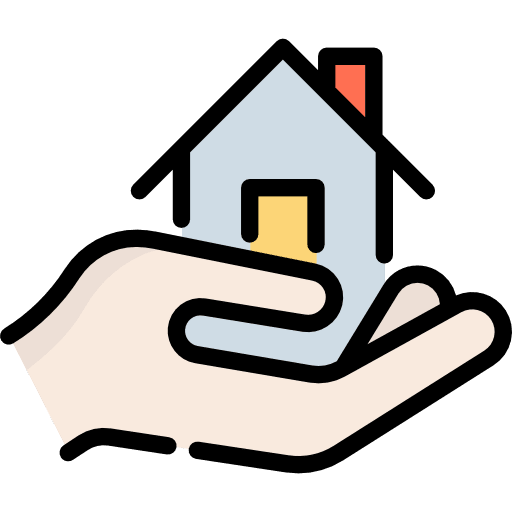 Hand gesture house real estate patrimony icon