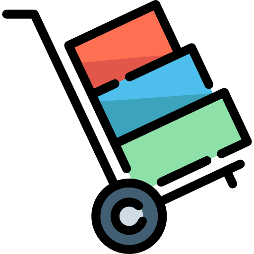 Wheelbarrow luggage suitcase cart icon