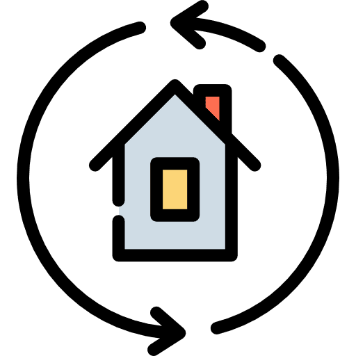 Houses round buildings home icon