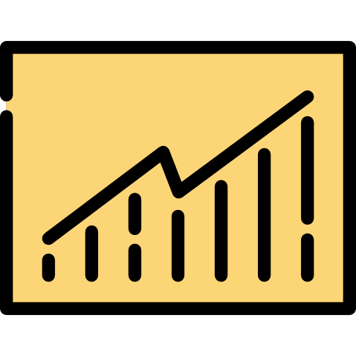Line chart statistics business line chart icon