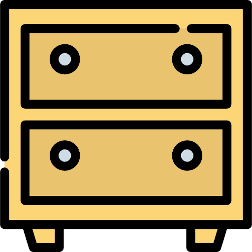 Bed side furniture storage buildings icon