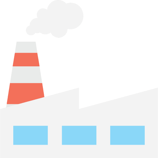 Factory pollution industrial factory icon
