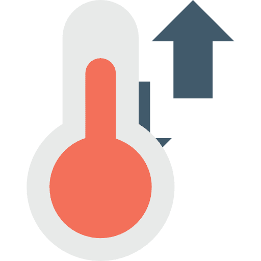 Warm degrees temperature thermometer icon