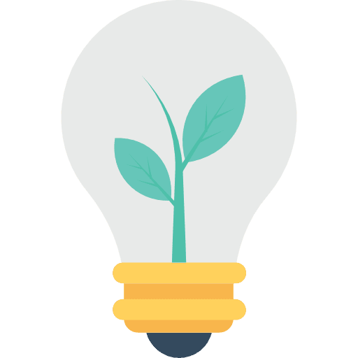 Light bulb ecology and environment leaf tools and utensils icon