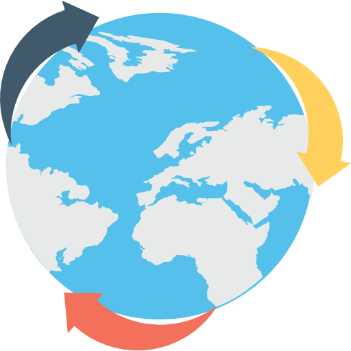 Planet earth global maps and location planet earth icon