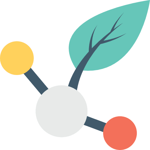 Share circles leaf connector icon