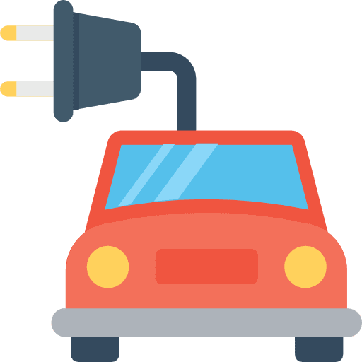 Electric car ecology and environment car transportation icon