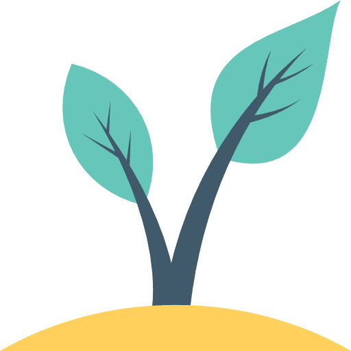 Sprout growing seed farming and gardening tree icon