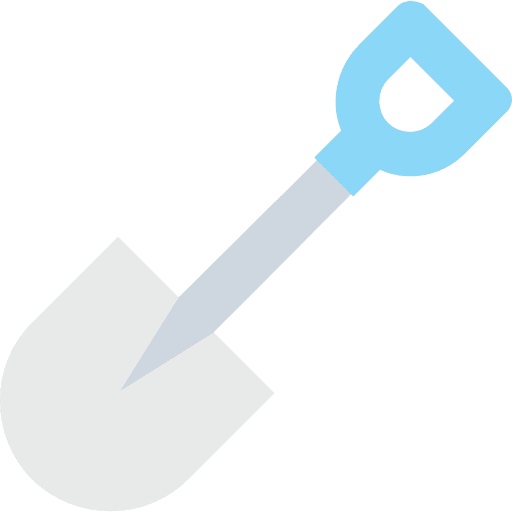 Shovel construction and tools improvement construction icon