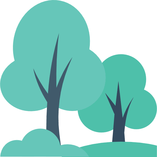 Forest landscape trees woods icon