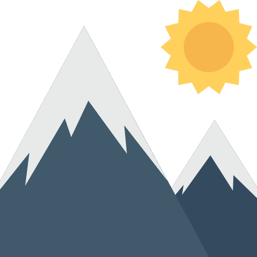 Mountain mountains mountain sun icon