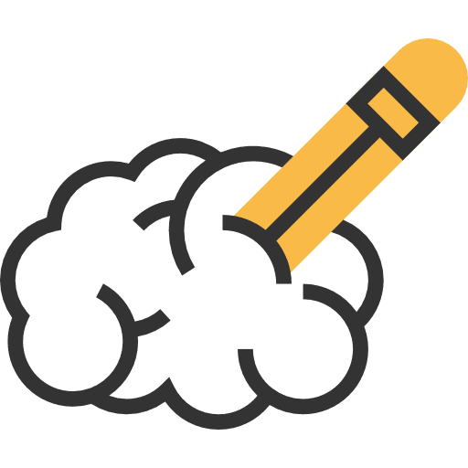 Brain education pencil brain icon
