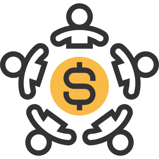 Teamwork money teamwork interview icon