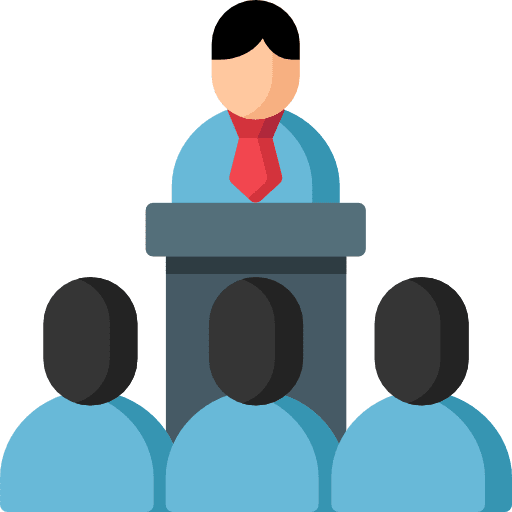 Conference business speech event icon