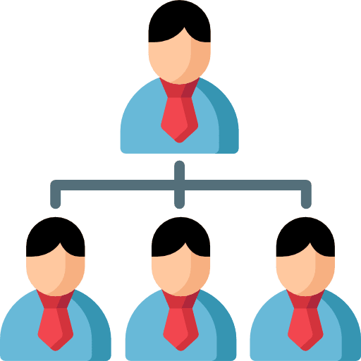 Organization business and finance team hierarchy icon