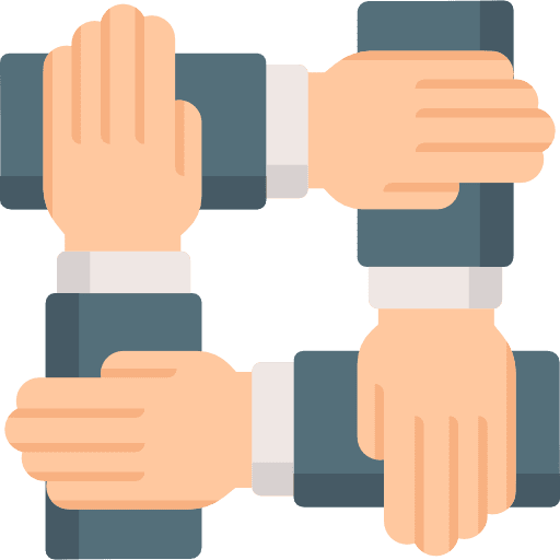 Teamwork gestures hands and gestures business and finance icon