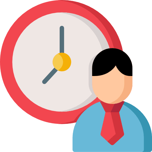 Employee hour clock time icon