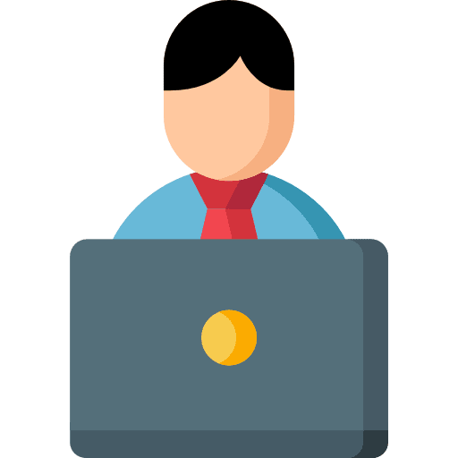 Employee laptop employee business and finance icon