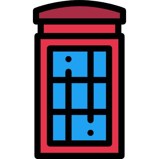 Phone booth communications technology travel icon