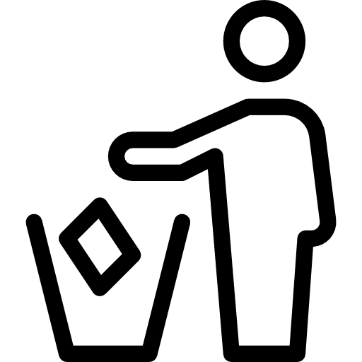 Litter garbage signs can icon